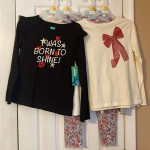 365KIDS from Garanimals girls graphic long sleeve tops; one matching leggings